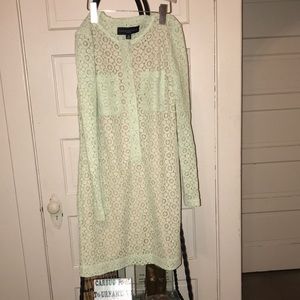 Lace mint longs sleeve mini dress